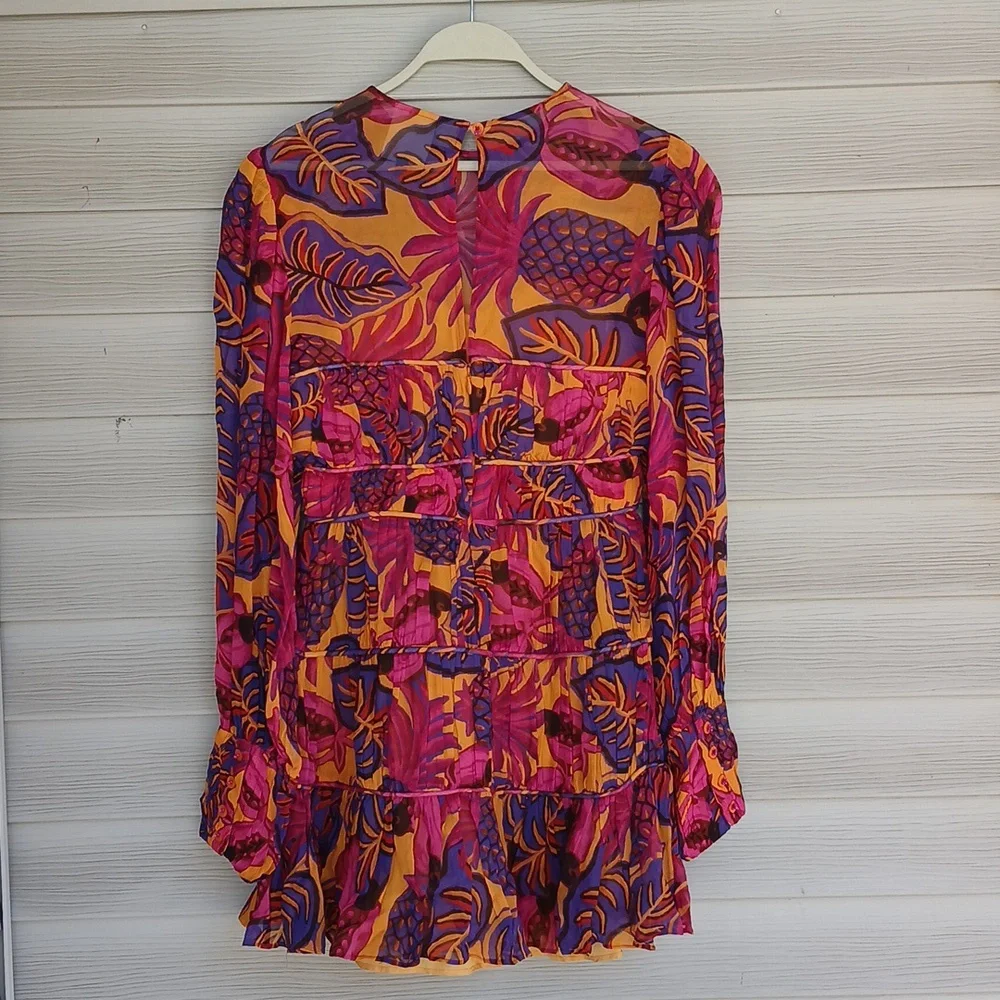 Farm Rio Print Ruffled  Multicolor Women's Dress - Picture 8 of 10